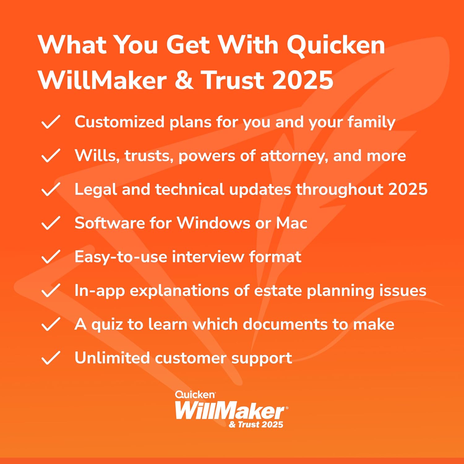 Quicken WillMaker & Trust 2025 - Estate Planning Software - Includes Will, Living Trust, Health Care Directive, Financial, Power of Attorney - Legally Binding - [CD, PC/Mac Download, Online]
