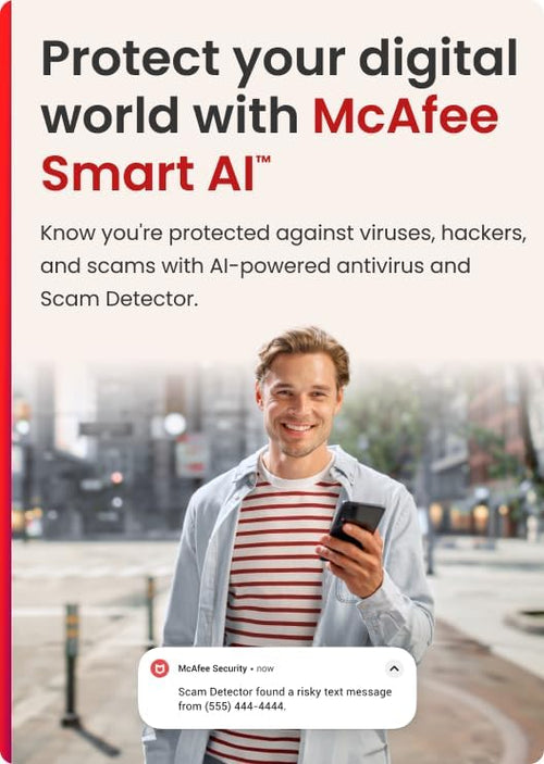 McAfee Total Protection 5-Device 2025 | Security Software Includes Antivirus, Secure VPN, Scam Protection, Identity Monitoring | 1-Year Subscription with Auto-Renewal | Download