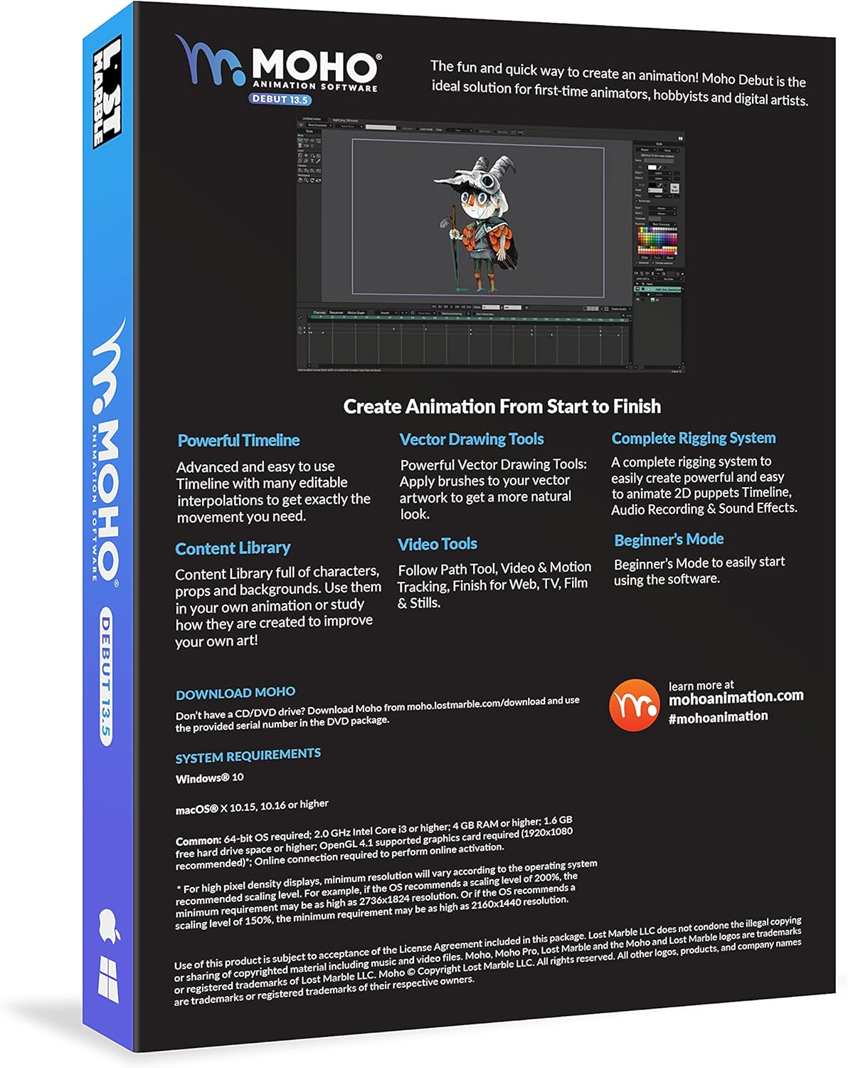 Moho Debut 13.5 | Create your own cartoons and animations in minutes | Software for PC and Mac OS